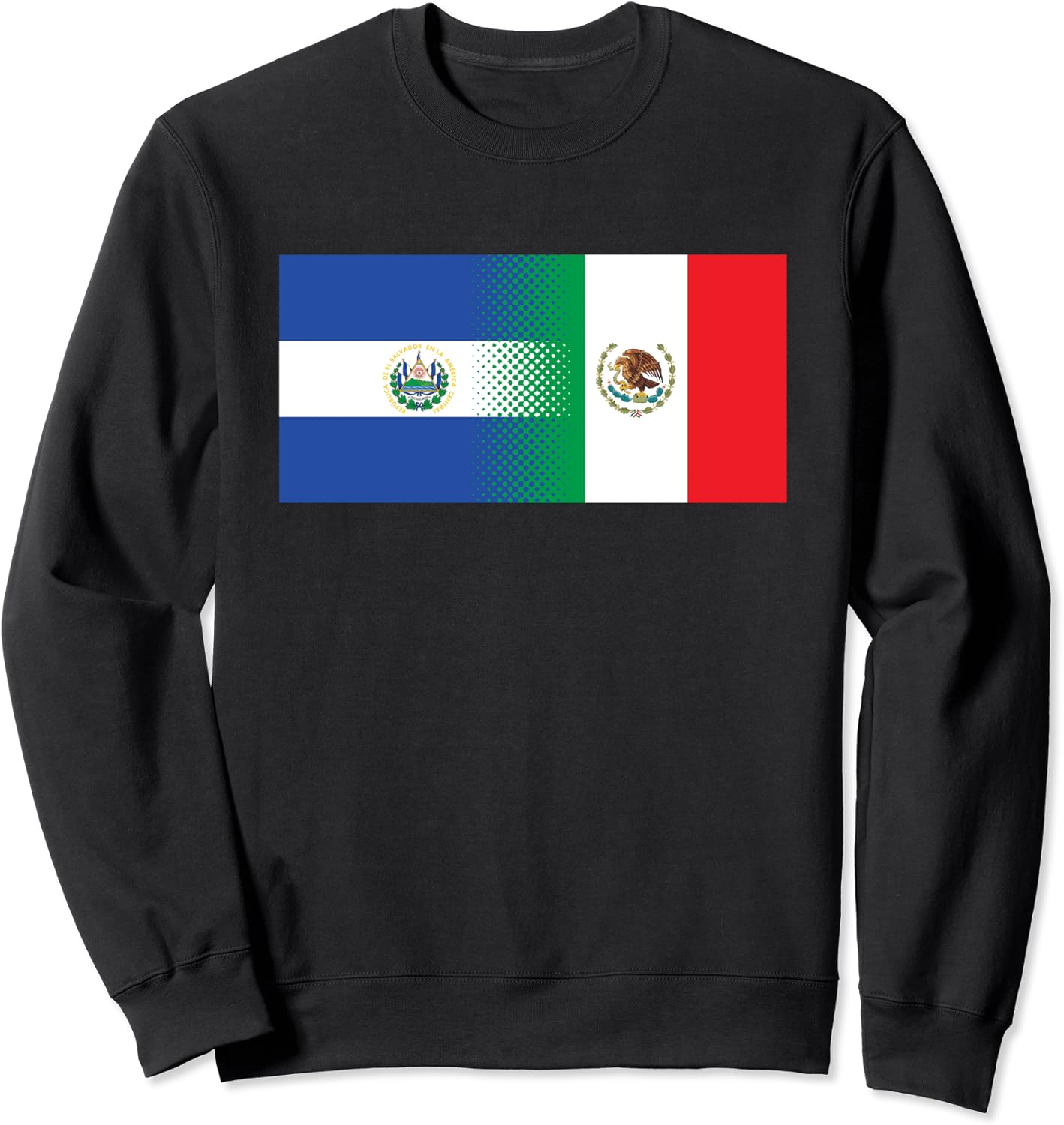 Half Mexican Half Salvadorian Flag Mexico El Salvador